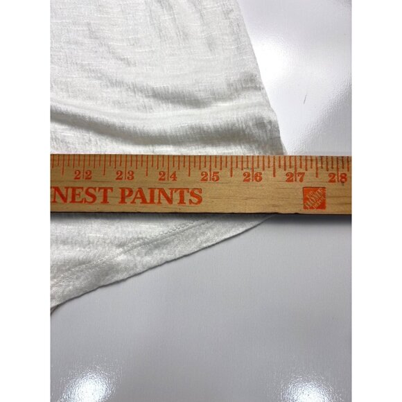 American Rag Poet Blouse White Lace Size XL Keyhole Back Stretch Tunic Boho - Picture 14 of 14